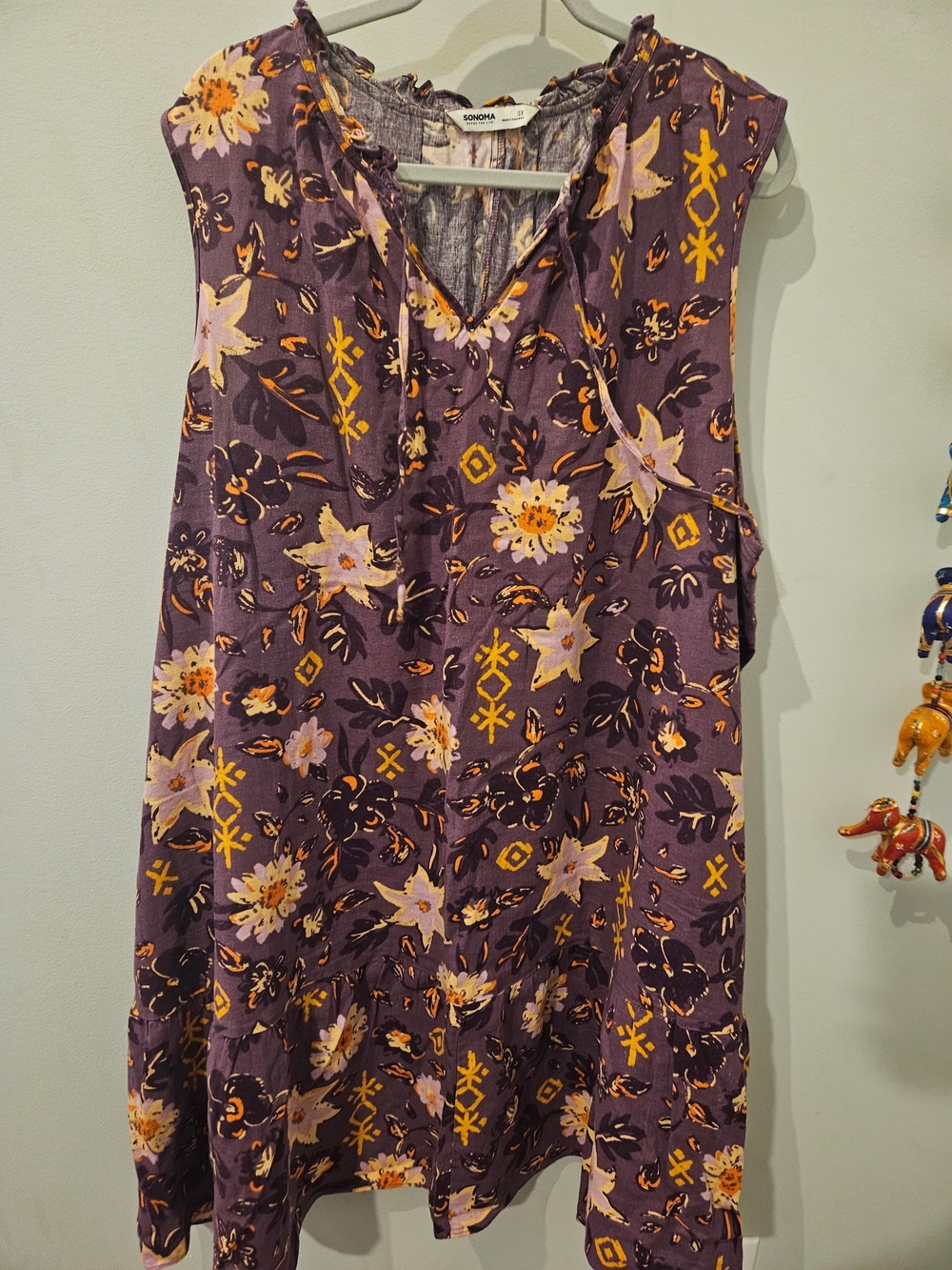 Sonoma Purple Floral Sleeveless Dress Tunic